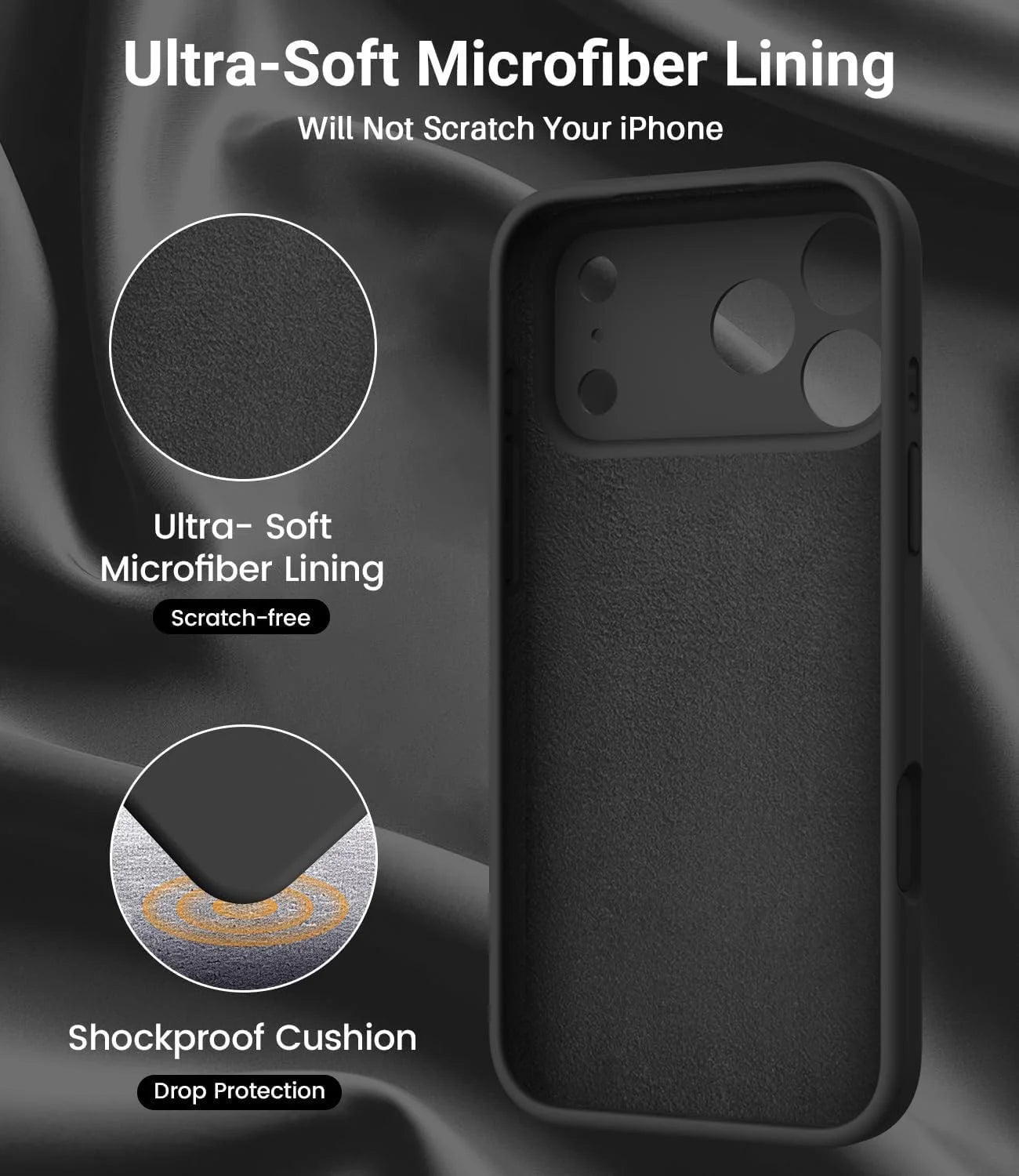Magnetic for Iphone 17 Pro Max Case,Classic Liquid Silicone Mobile Phone Case,Integrated Camera Control Button,Anti-Scratch Microfiber Lining