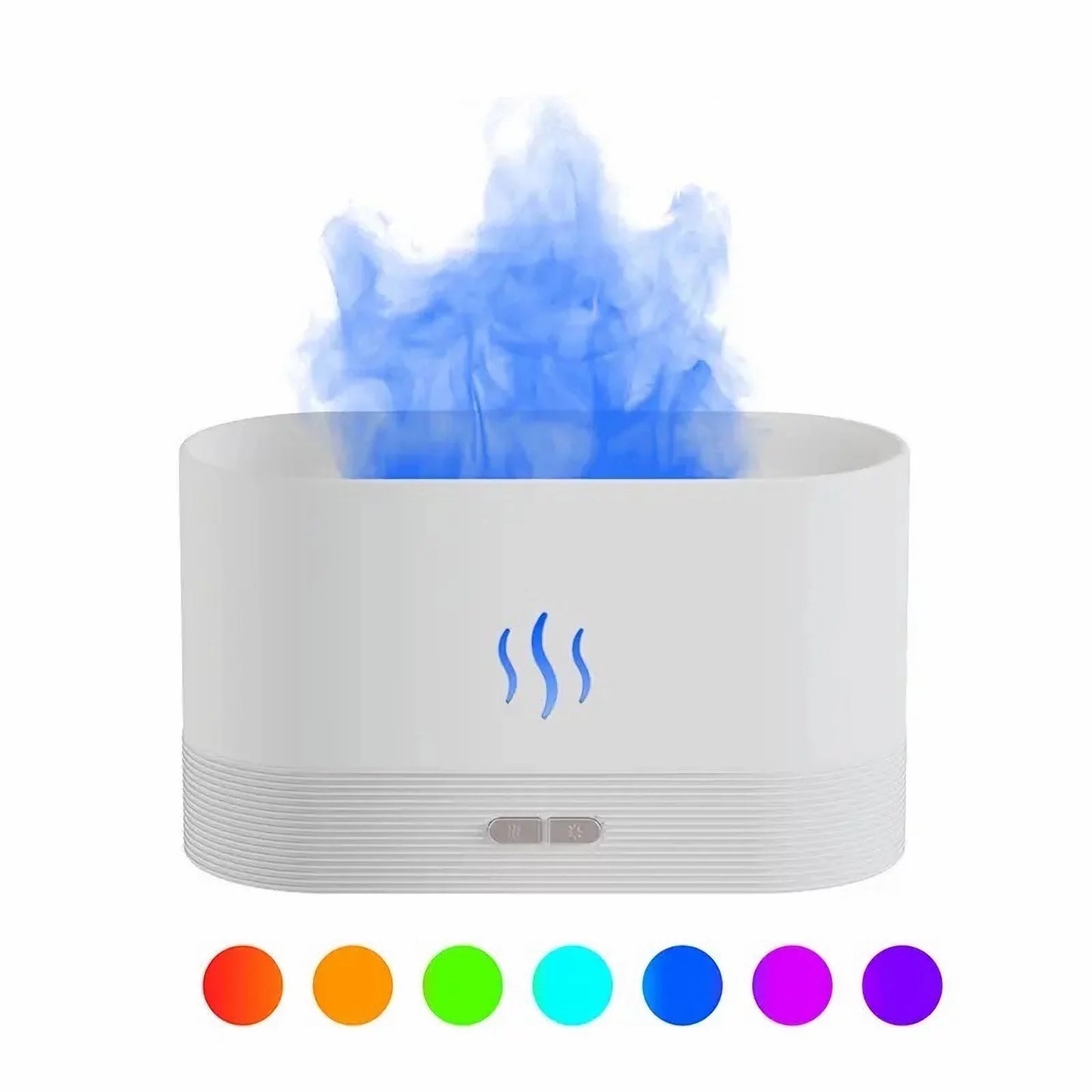 Humidifier,Ultrasonic Cool Mist Humidifier with 7 Colors Flame Lights,Essential Oil Diffuser,For Room,White