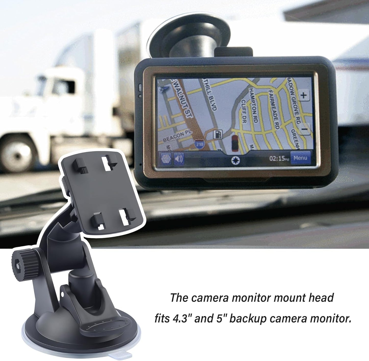 Car Backup Camera Monitor Stand,Reverse Camera Monitor Mount with Strong Suction Cups,Adjustable Windshield Mount for Car Truck SUV 4.3" & 5" Backup Camera with Monitor