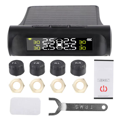 Tire Pressure Monitoring System Temperature Warning New C External Battery Version Sensors Solar TPMS Car Tyre Pressure Monitor
