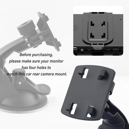 Car Backup Camera Monitor Stand,Reverse Camera Monitor Mount with Strong Suction Cups,Adjustable Windshield Mount for Car Truck SUV 4.3" & 5" Backup Camera with Monitor