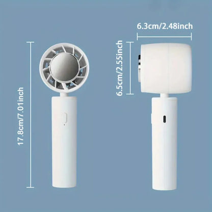 Portable Handheld Fan with Base, USB Rechargeable Mini Personal Fan 3000Mah 3 Speed Adjustable Desk Fan, Gifts for Women Men Travel, Camping, Outdoor, White