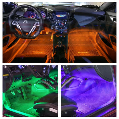 6Pc Flexible LED Million Color Interior Underdash Lighting Kit